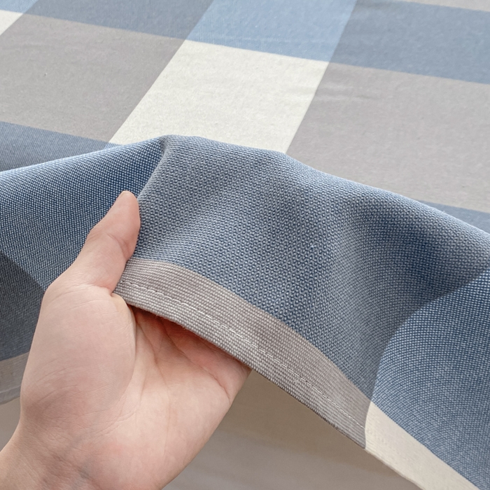 91家纺网 家纺一手货源 找家纺 米柳2025新款原棉老粗布凉席系列 湛蓝大格