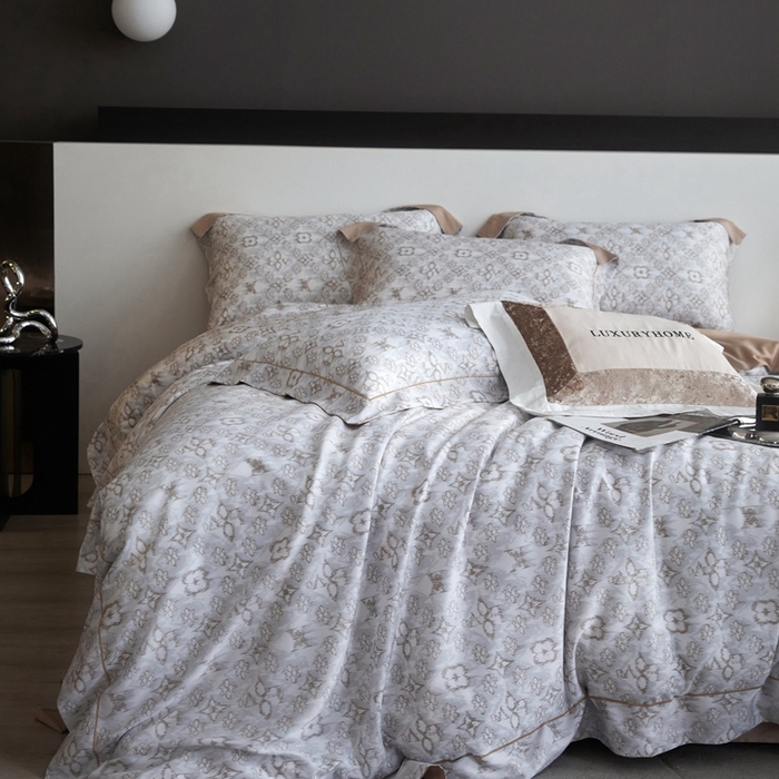 91家纺网 家纺一手货源 找家纺 金奇达2025新款【 巴赫之音】-茧养莱赛尔四件套（标准号全网控价（折后券后）不低于258元） 佩洛斯-奶咖