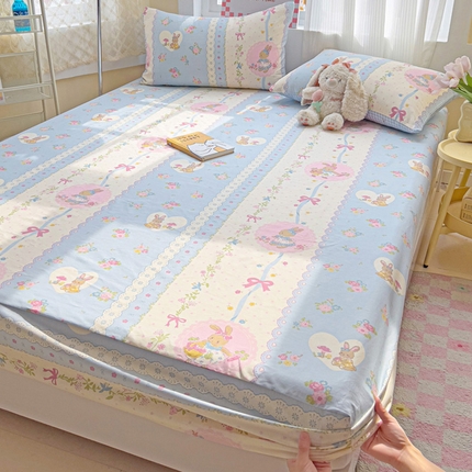 91家纺网 家纺一手货源 找家纺 （总）棉生活家纺 2025新款ins全棉小清新系列单品床笠