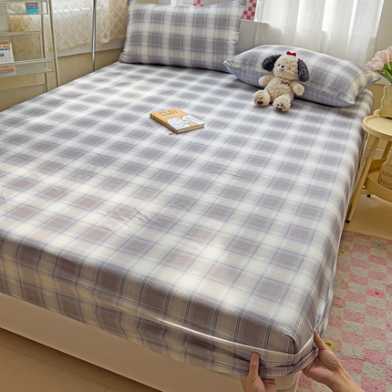 棉生活家纺 2025新款ins全棉小清新系列单品床笠 摩卡条纹