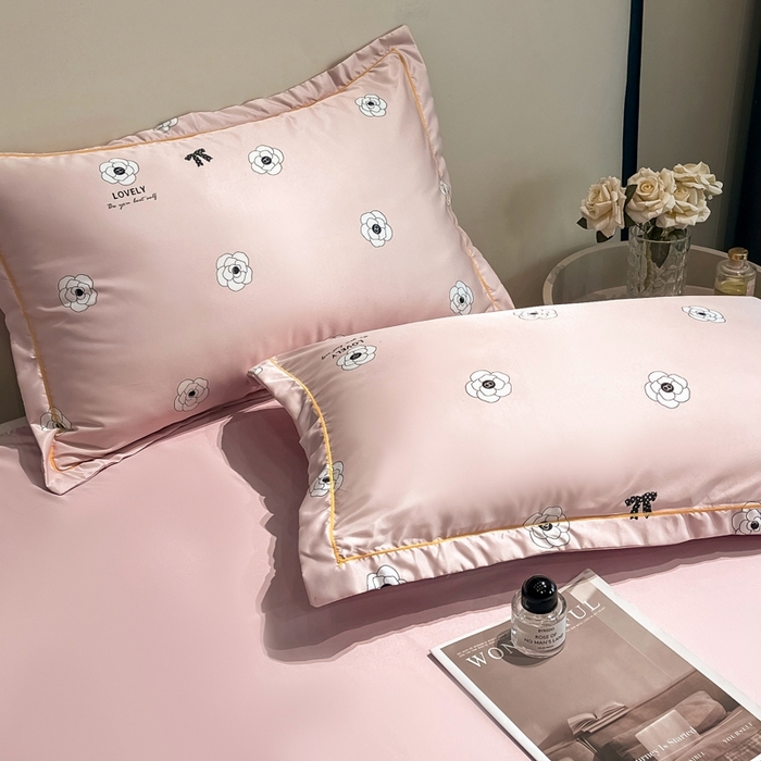 91家纺网 家纺一手货源 找家纺 佳品居 2025新款直播水洗天丝夏被冰丝夏凉被空调被四件套 香格丽粉