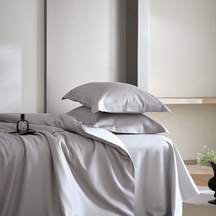 91家纺网 家纺一手货源 找家纺 金奇达2025新款【可芙】-轻氧水光天丝棉四件套（标准号全网控价（折后券后）不低于238元） 可芙-灰灰