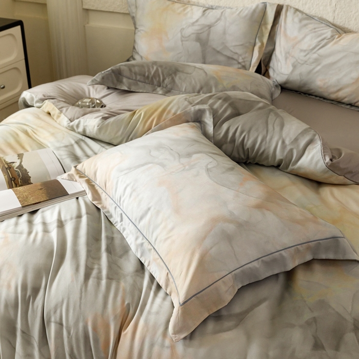 91家纺网 家纺一手货源 找家纺 金奇达2025新款【东方诗意】-轻氧水光莱赛尔（标准号全网控价（折后券后）不低于268） 曼得尔-灰