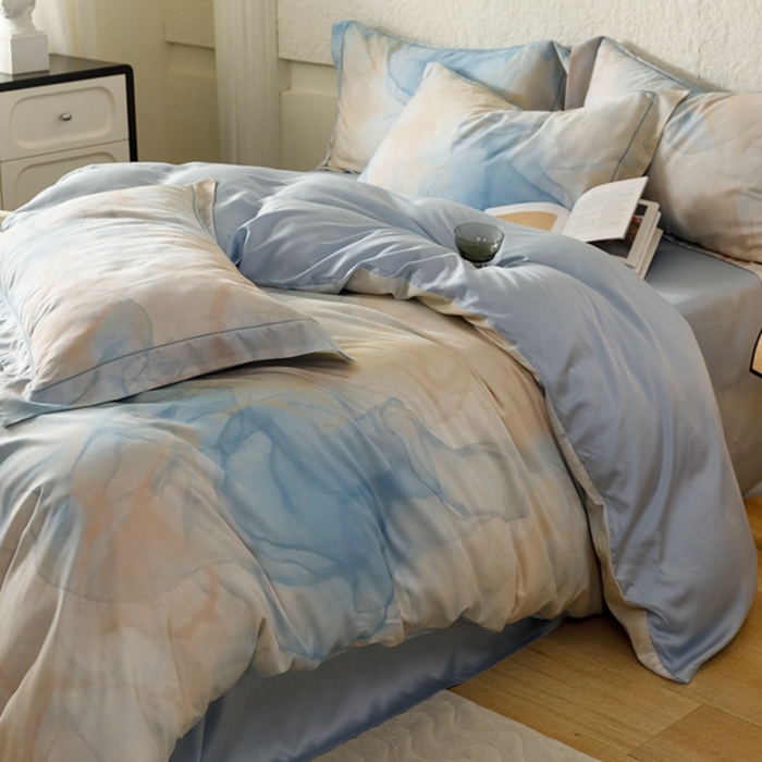 91家纺网 家纺一手货源 找家纺 金奇达2025新款【东方诗意】-轻氧水光莱赛尔（标准号全网控价（折后券后）不低于268） 曼得尔-蓝