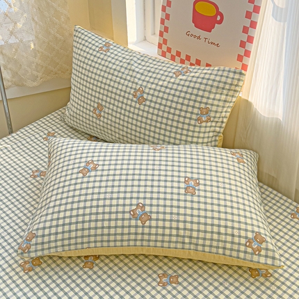 91家纺网 家纺一手货源 找家纺 （总）棉生活家纺 2025新款ins全棉小清新系列单品枕套