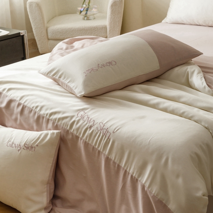 91家纺网 家纺一手货源 找家纺 金奇达2025新款【黛拉】-茧养莱赛尔四件套（标准号全网控价（折后券后）不低于228元） 黛拉-香草粉