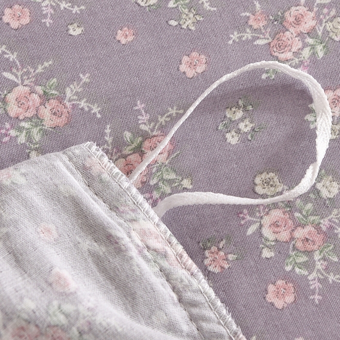 91家纺网 家纺一手货源 找家纺 金艾草2026新款A类纯棉双层纱皱皱纱花边床盖四件套（复古风） 花奴-床盖款