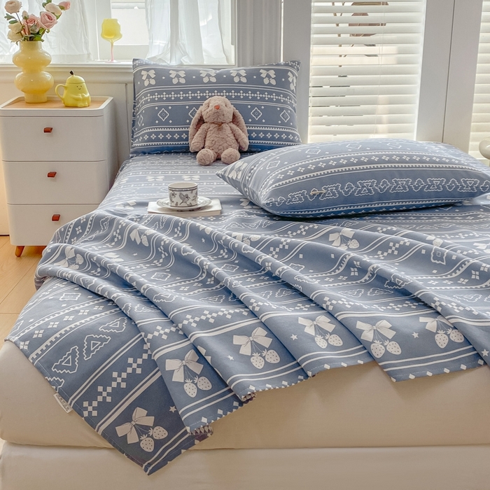 91家纺网 家纺一手货源 找家纺 米柳2025新款原棉老粗布凉席系列 休闲格调