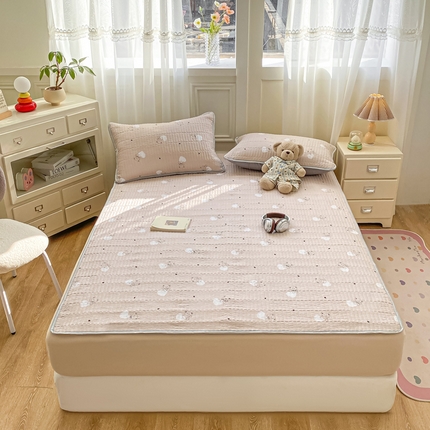 91家纺网 家纺一手货源 找家纺 （总）美克家居 2025新款泡泡纱软垫床护垫床褥子床垫小清新印花床盖