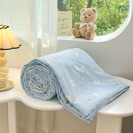 星巴k家纺 2025糯糯棉A类大豆蛋白纤维夏凉被双层纱水洗棉夏被大豆被 小奶狗