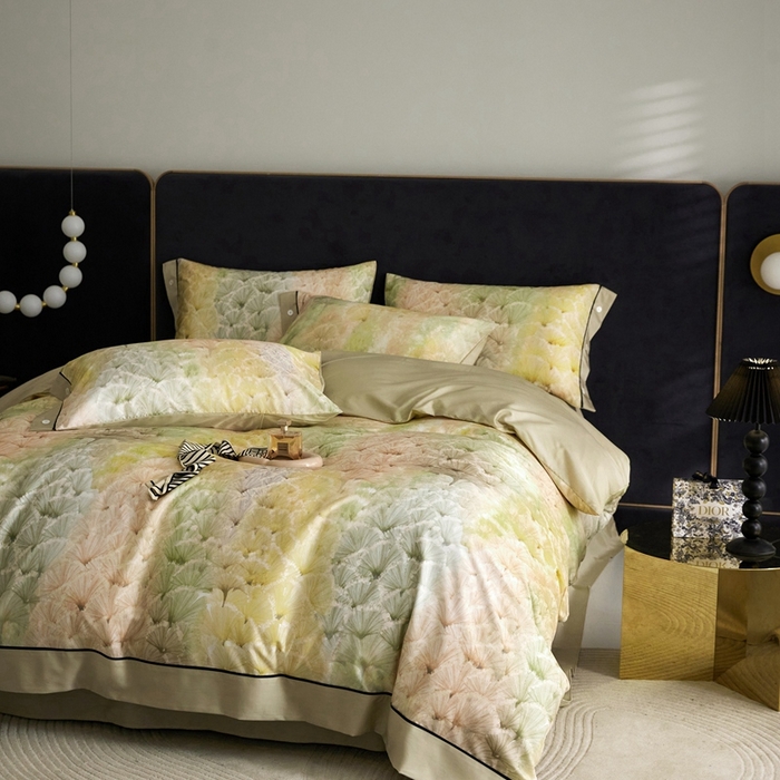 91家纺网 家纺一手货源 找家纺 金奇达2025新款【浮光花漾】-茧养莱赛尔四件套（标准号全网控价（折后券后）不低于258元） 冉冉星河