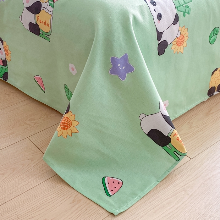 91家纺网 家纺一手货源 找家纺 米柳2025新款原棉老粗布凉席系列 小熊猫