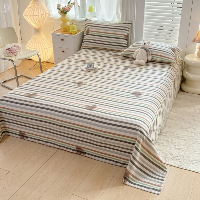 91家纺网 家纺一手货源 找家纺 米柳2025新款原棉老粗布凉席系列 心想乐园