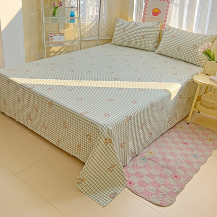 91家纺网 家纺一手货源 找家纺 （总）棉生活家纺 2025新款ins全棉小清新系列单品床单