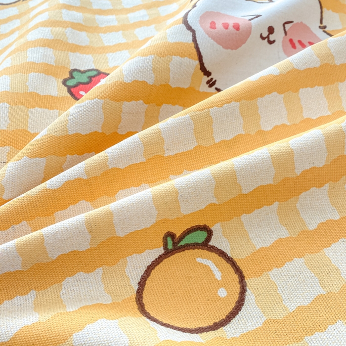 91家纺网 家纺一手货源 找家纺 米柳2025新款原棉老粗布凉席系列 樱桃兔