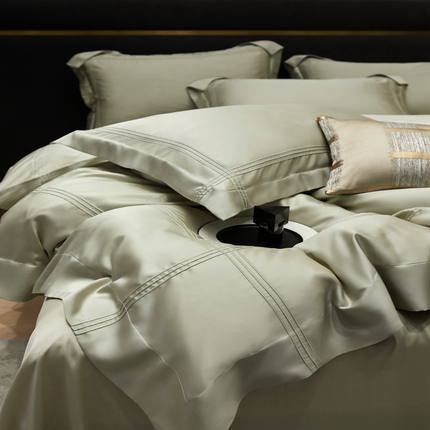 91家纺网 家纺一手货源 找家纺 金奇达2025新款茧养莱赛尔四件套-CR埋绳（标准号全网控价（折后券后）不低于258元） 天青色