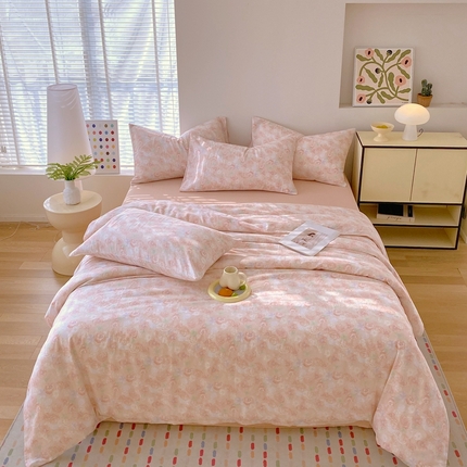 91家纺网 家纺一手货源 找家纺 （总）于果2025新款全棉双层纱四件套（第三批）