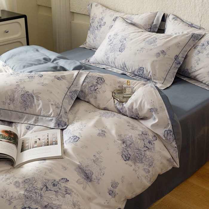 91家纺网 家纺一手货源 找家纺 金奇达2025新款【东方诗意】-轻氧水光莱赛尔（标准号全网控价（折后券后）不低于268） 蓝郁