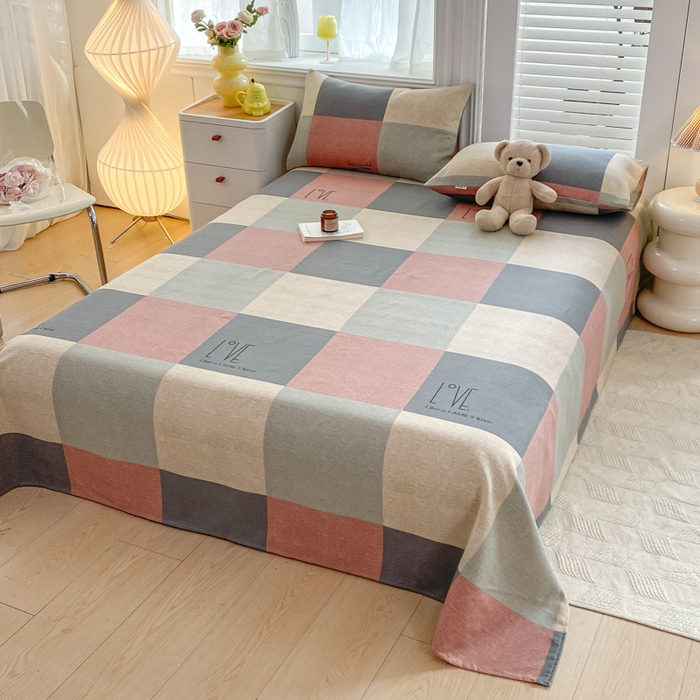 91家纺网 家纺一手货源 找家纺 米柳2025新款原棉老粗布凉席系列 色彩大格