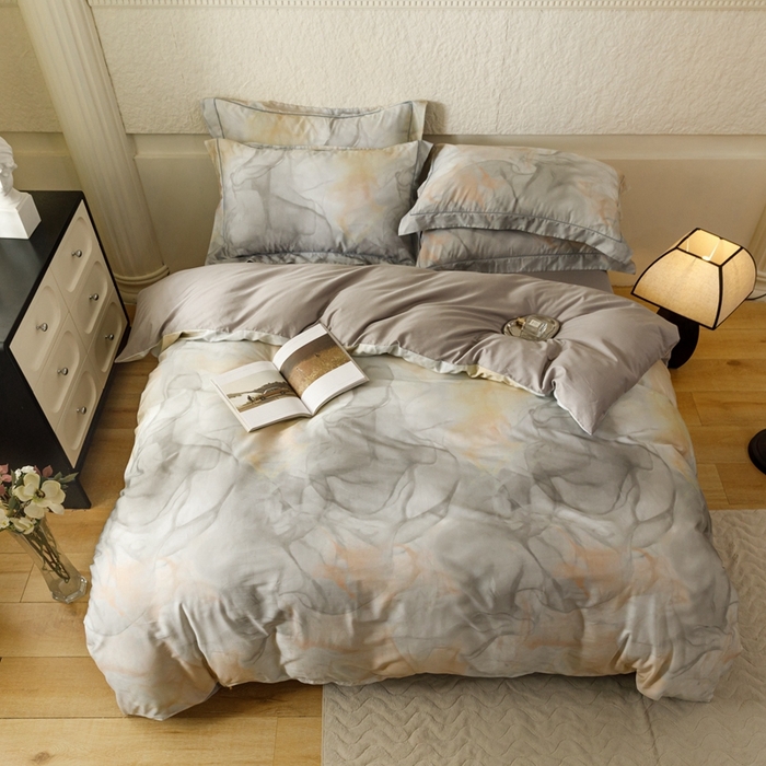 91家纺网 家纺一手货源 找家纺 金奇达2025新款【东方诗意】-轻氧水光莱赛尔（标准号全网控价（折后券后）不低于268） 曼得尔-灰