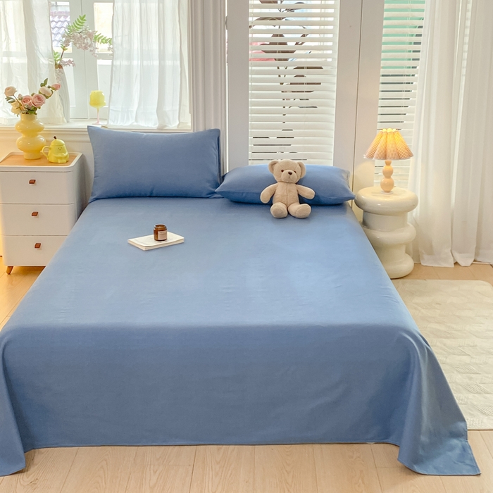 91家纺网 家纺一手货源 找家纺 米柳2025新款原棉老粗布凉席系列 海洋蓝