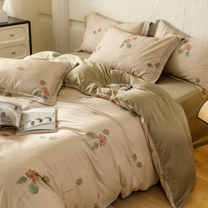 91家纺网 家纺一手货源 找家纺 金奇达2025新款【东方诗意】-轻氧水光莱赛尔（标准号全网控价（折后券后）不低于268） 暗香花