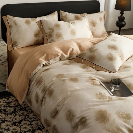 金奇达2025新款【浮光半夏】-茧养莱赛尔四件套（标准号全网控价（折后券后）不低于258元） 满庭芳-松咖