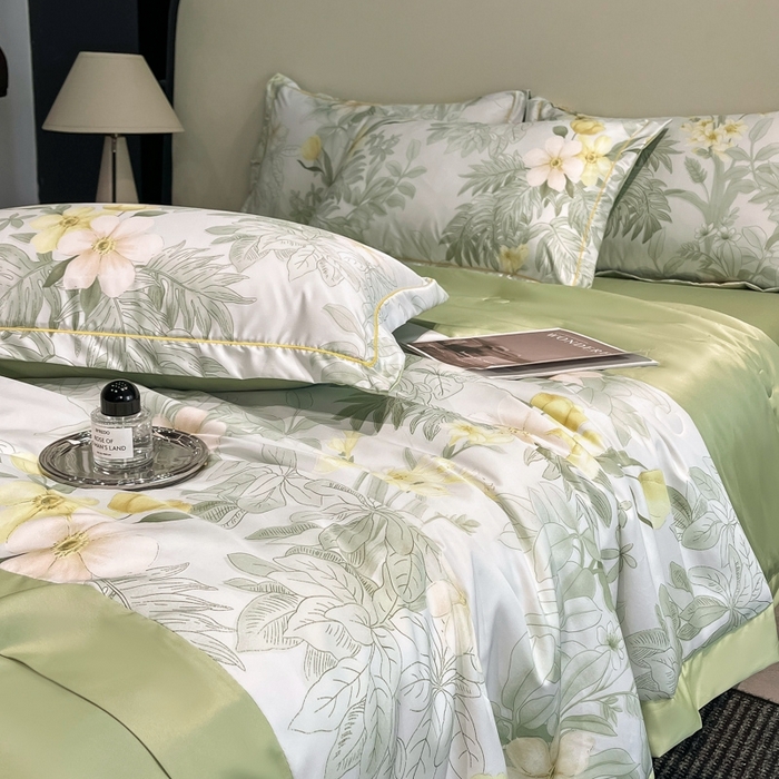 91家纺网 家纺一手货源 找家纺 佳品居 2025新款直播水洗天丝夏被冰丝夏凉被空调被四件套 春熙