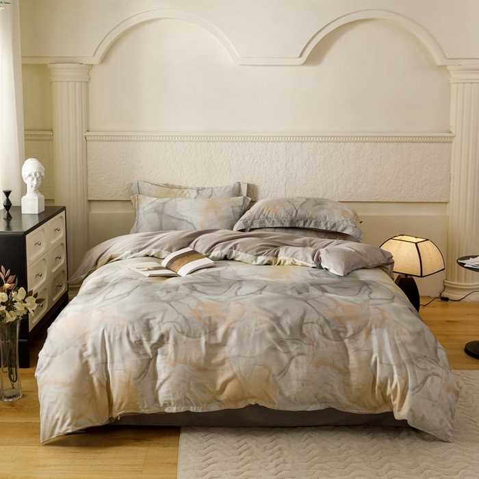 91家纺网 家纺一手货源 找家纺 金奇达2025新款【东方诗意】-轻氧水光莱赛尔（标准号全网控价（折后券后）不低于268） 曼得尔-灰