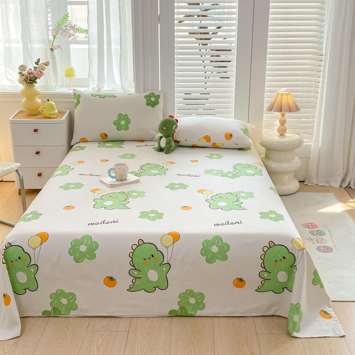 91家纺网 家纺一手货源 找家纺 米柳2025新款原棉老粗布凉席系列 小恐龙