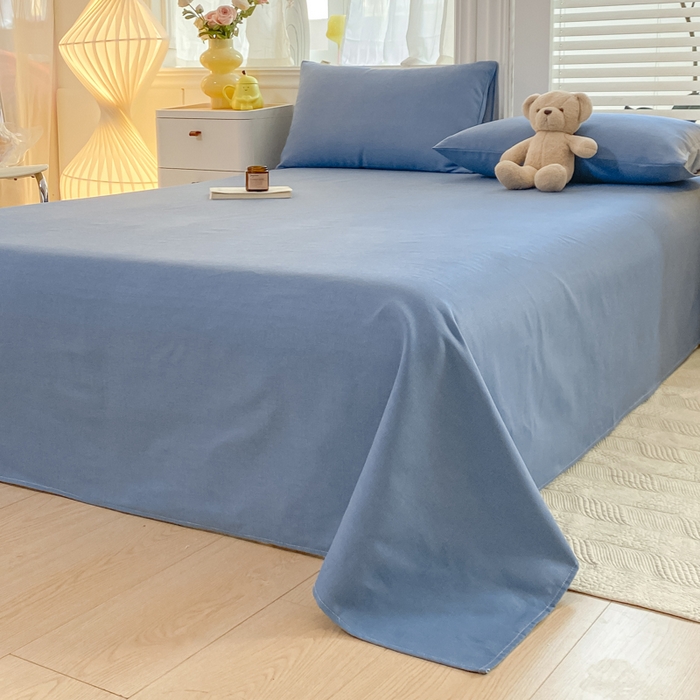 91家纺网 家纺一手货源 找家纺 米柳2025新款原棉老粗布凉席系列 海洋蓝