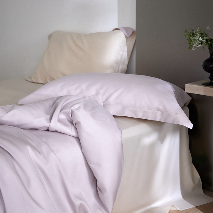 91家纺网 家纺一手货源 找家纺 金奇达2025新款【可芙】-轻氧水光天丝棉四件套（标准号全网控价（折后券后）不低于238元） 可芙-紫+杏