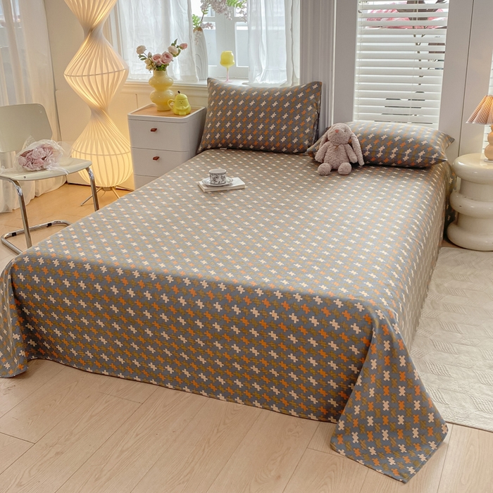 91家纺网 家纺一手货源 找家纺 米柳2025新款原棉老粗布凉席系列 摩尔