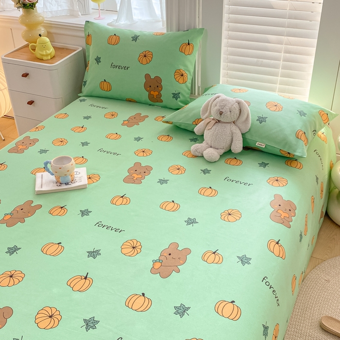 91家纺网 家纺一手货源 找家纺 米柳2025新款原棉老粗布凉席系列 南瓜小熊