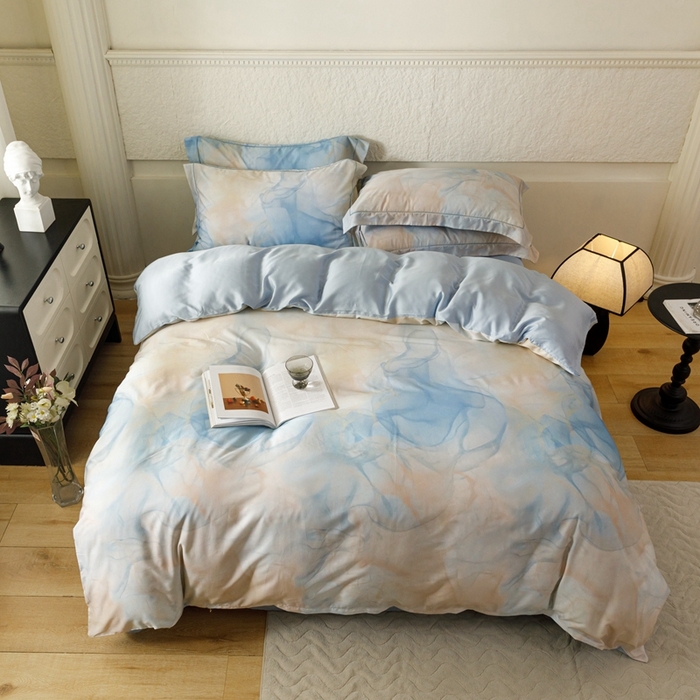 91家纺网 家纺一手货源 找家纺 金奇达2025新款【东方诗意】-轻氧水光莱赛尔（标准号全网控价（折后券后）不低于268） 曼得尔-蓝