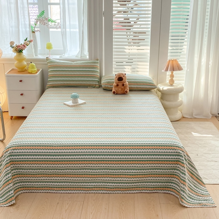 91家纺网 家纺一手货源 找家纺 米柳2025新款原棉老粗布凉席系列 雅梦静