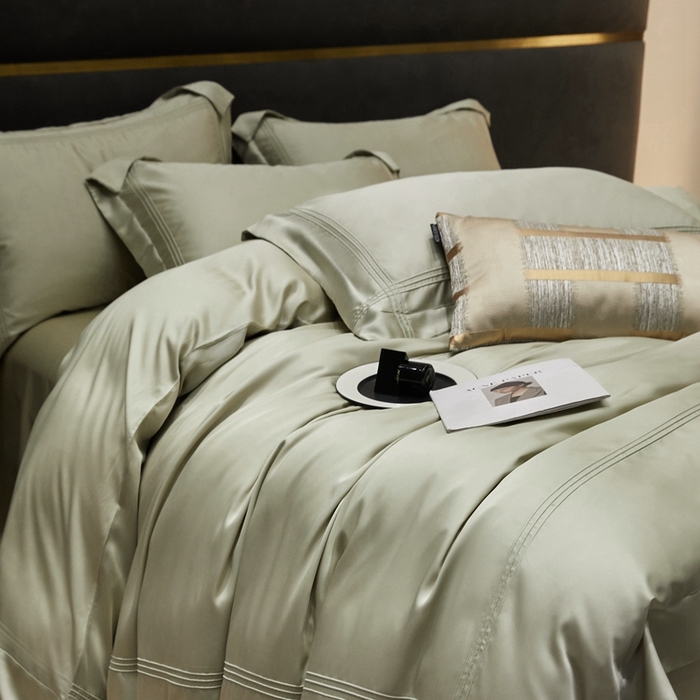 91家纺网 家纺一手货源 找家纺 金奇达2025新款茧养莱赛尔四件套-CR埋绳（标准号全网控价（折后券后）不低于258元） 天青色