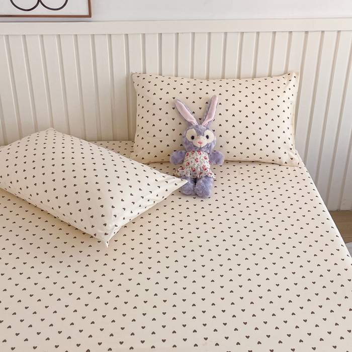 91家纺网 家纺一手货源 找家纺 芯元素 2025新款针织双层纱印花床笠 甜心-咖