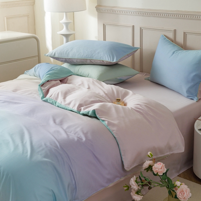 91家纺网 家纺一手货源 找家纺 金奇达2025新款【格林】-轻氧水光莱赛尔四件套（标准号全网控价（折后券后）不低于268元） 星河入梦