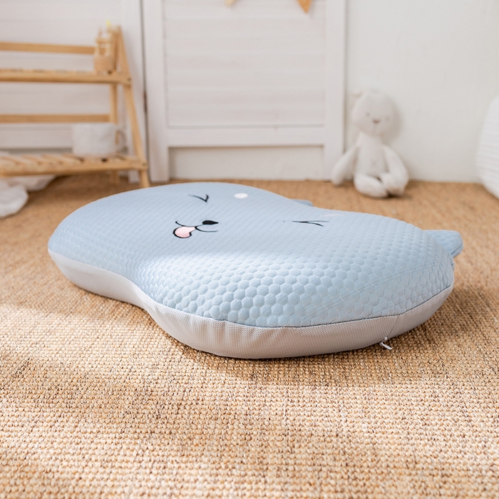 91家纺网 家纺一手货源 找家纺  2025新款慢回弹冰豆凉枕枕头枕芯 猫肚冰枕 蓝