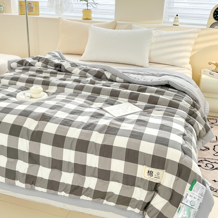 91家纺网 家纺一手货源 找家纺 爱宝被业 2025新款无印风新疆棉花夏被 100%新疆棉花 蜜语