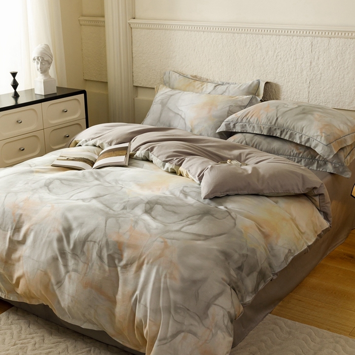 91家纺网 家纺一手货源 找家纺 金奇达2025新款【东方诗意】-轻氧水光莱赛尔（标准号全网控价（折后券后）不低于268） 曼得尔-灰