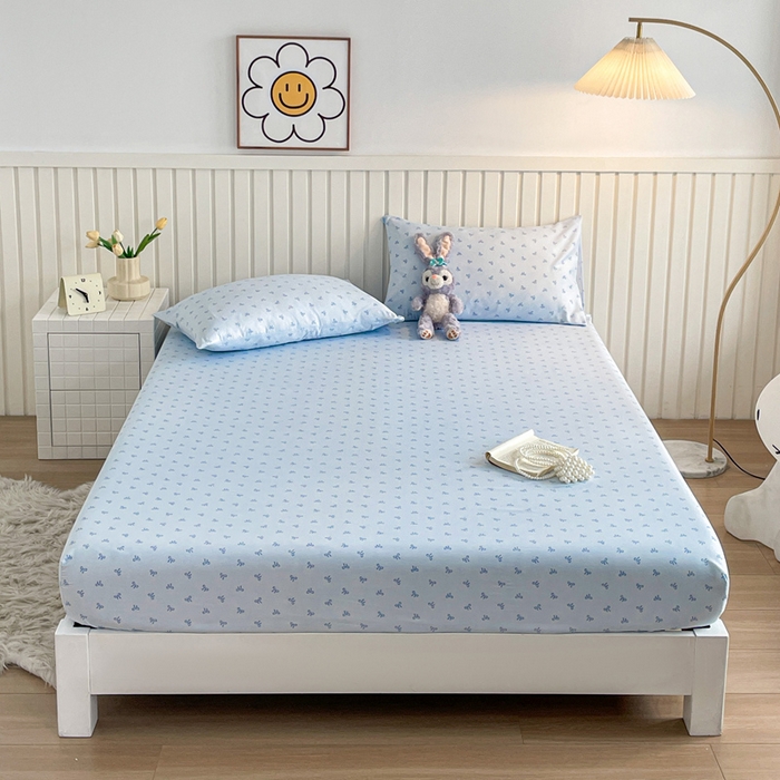 91家纺网 家纺一手货源 找家纺 芯元素 2025新款针织双层纱印花床笠 如初