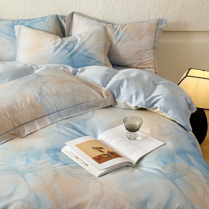 91家纺网 家纺一手货源 找家纺 金奇达2025新款【东方诗意】-轻氧水光莱赛尔（标准号全网控价（折后券后）不低于268） 曼得尔-蓝