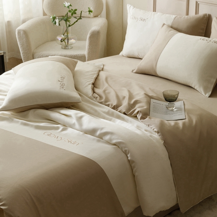 91家纺网 家纺一手货源 找家纺 金奇达2025新款【黛拉】-茧养莱赛尔四件套（标准号全网控价（折后券后）不低于228元） 黛拉-麦芽色