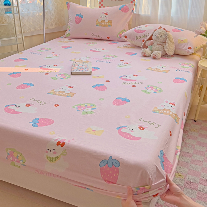 91家纺网 家纺一手货源 找家纺 棉生活家纺 2025新款ins全棉小清新系列单品床笠 奇趣欢乐园