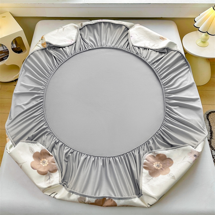 91家纺网 家纺一手货源 找家纺 雯豆家纺 2025夏季新品冰藤印花床笠三件套加厚冰丝软藤席小清新印花床罩单件 冰藤席-床笠款-花开富贵