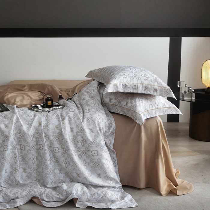 91家纺网 家纺一手货源 找家纺 金奇达2025新款【 巴赫之音】-茧养莱赛尔四件套（标准号全网控价（折后券后）不低于258元） 佩洛斯-奶咖