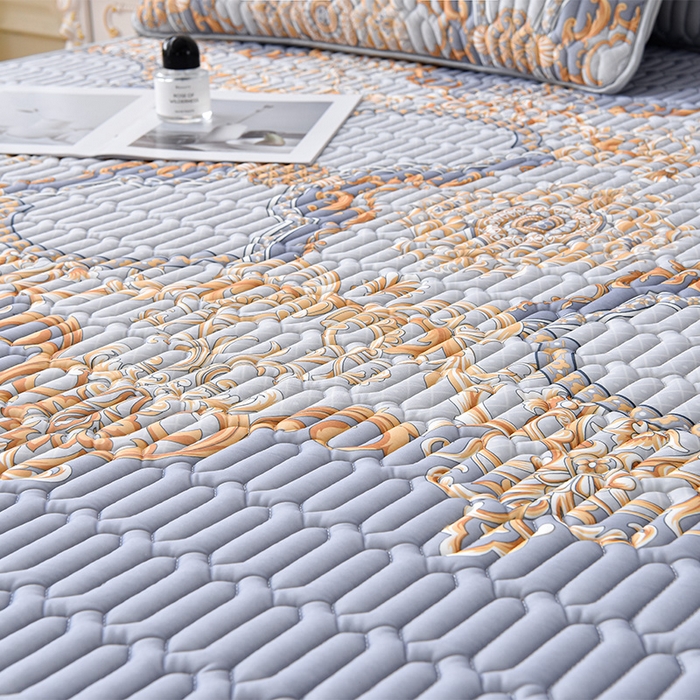 91家纺网 家纺一手货源 找家纺 诺梵 2025新款可拆卸乳胶凉席三件套床裙款 克拉恋人