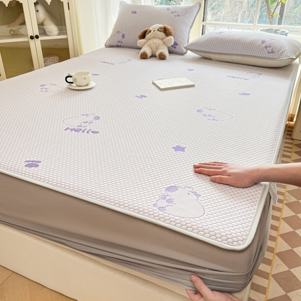 91家纺网 家纺一手货源 找家纺 （总）卡伦2025新款凉感丝凉豆豆凉席床笠提花系列